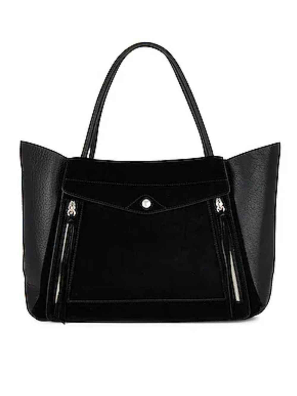 rag & bone Black Leather and Suede Tote
